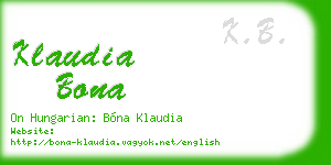 klaudia bona business card